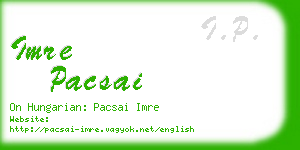 imre pacsai business card
